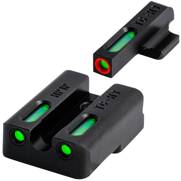 TruGlo TG13KS1PC TFX ProBlack | Green Tritium & Fiber Optic Orange Outline Front Sight Green Tritium & Fiber Optic Rear Sight