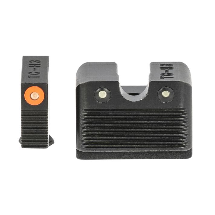 TruGlo TG231G2MC Tritium ProBlack | Green Tritium Orange Outline Front Sight Green Tritium Rear Sight