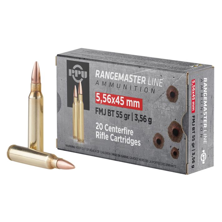 PPU PPRM5561M Rangemaster5.56x45mmNATO 55gr Full Metal Jacket Boat Tail/1000rds *Sold by Case *Includes Metal Can