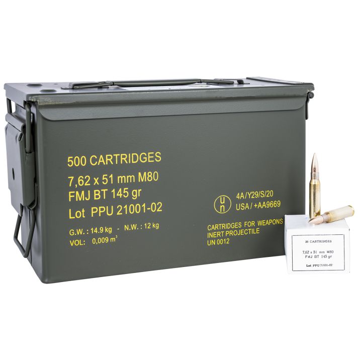 PPU PPRM762M Rangemaster7.62x51mmNATO 145gr Full Metal Jacket Boat Tail/500rds *Sold by Case *Includes Metal Can