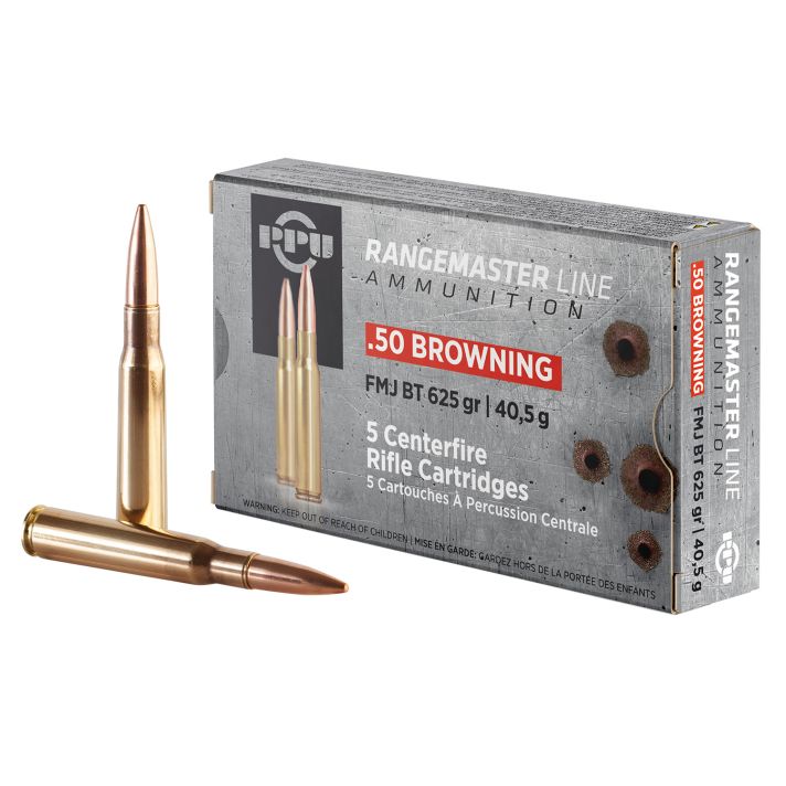 PPU PPRM50 Rangemaster50BMG 625gr Full Metal Jacket 5 Per Box/20 Case