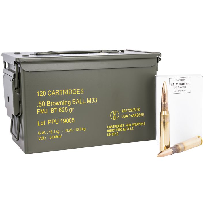 PPU PPRM50M Rangemaster50BMG 625gr Full Metal Jacket/ 120rds *Sold by Case *Includes Metal Can