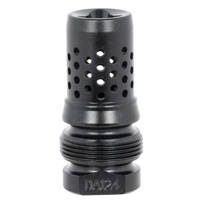 Dead Air DA124 Xeno Muzzle Brake Black Nitride 4140 Steel with 5/8"-24 tpi Threads