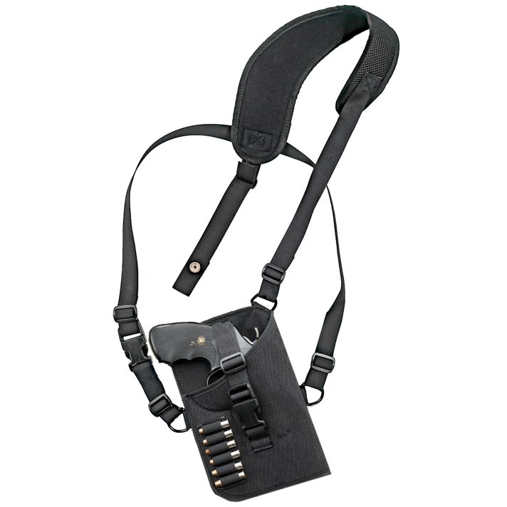 GrovTec US Inc GTHL15102R Trail PackShoulder Black Nylon Harness Fits Med/Lg DA Revolver Fits 3-4" Barrel Right Hand