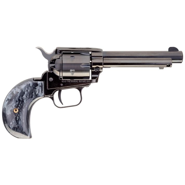 Heritage Mfg RR22MB4BHBPRL Rough Rider22 LR 22 WMR 6 Shot 4.75" Black Oxide Steel Barrel, Black Oxide Frame Zinc Alloy Frame, Black Oxide Cylinder, Altamont Black Pearl Grip, Exposed Hammer