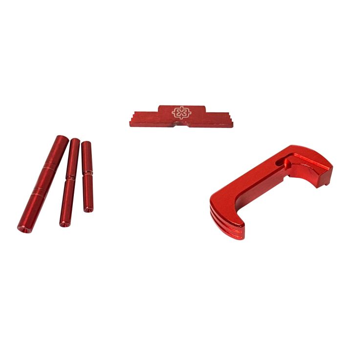 Cross Armory CRGOKRD 3 Piece KitExtended Compatible w/Glock Gen1-3 Red Anodized Steel/Aluminum