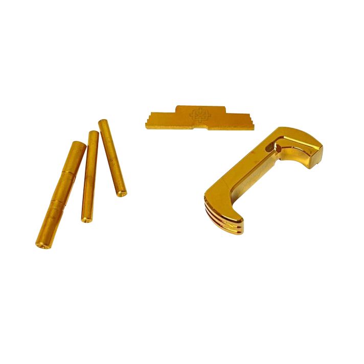 Cross Armory CRG4OKGD 3 Piece KitExtended Compatible w/Glock Gen4 Gold Anodized Steel/Aluminum Pistol