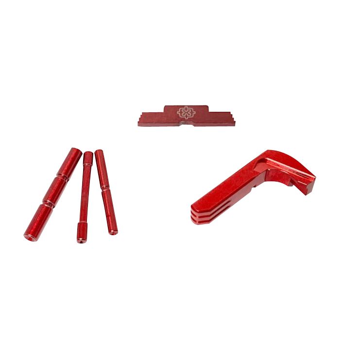 Cross Armory CRG4OKRD 3 Piece KitExtended Compatible w/Glock Gen4 Red Anodized Steel/Aluminum Pistol