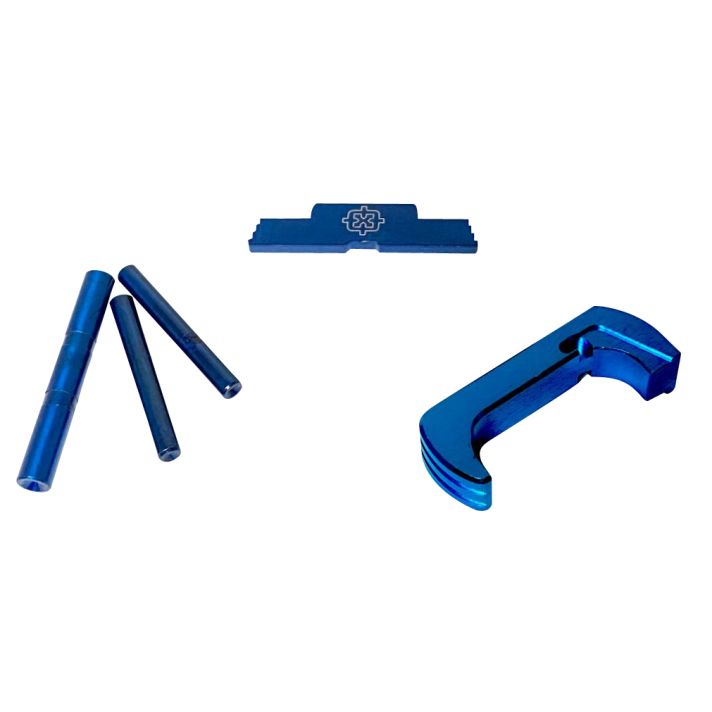 Cross Armory CRG5OKBL 3 Piece KitExtended Compatible w/Glock 17/19/26/34 Gen5 Blue Anodized Steel/Aluminum