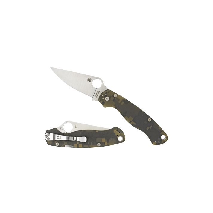 Spyderco C81GPCMOBK2 Para Military 23.44" Folding Drop Point Plain Black CPM S30V SS Blade Digital Camo G10 Handle Includes Pocket Clip