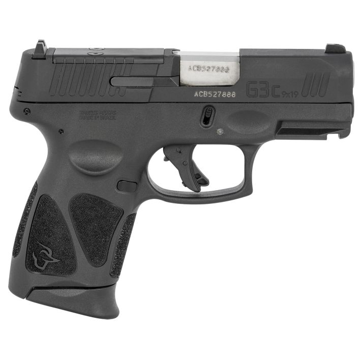 Taurus 1G3CP931 G3C9mm Luger 12+1 3.26" Matte Stainless Steel Barrel, Matte Black Tenifer Optic Cut/Serrated Slide, Black Polymer Frame w/Picatinny Rail, Black Polymer Grips