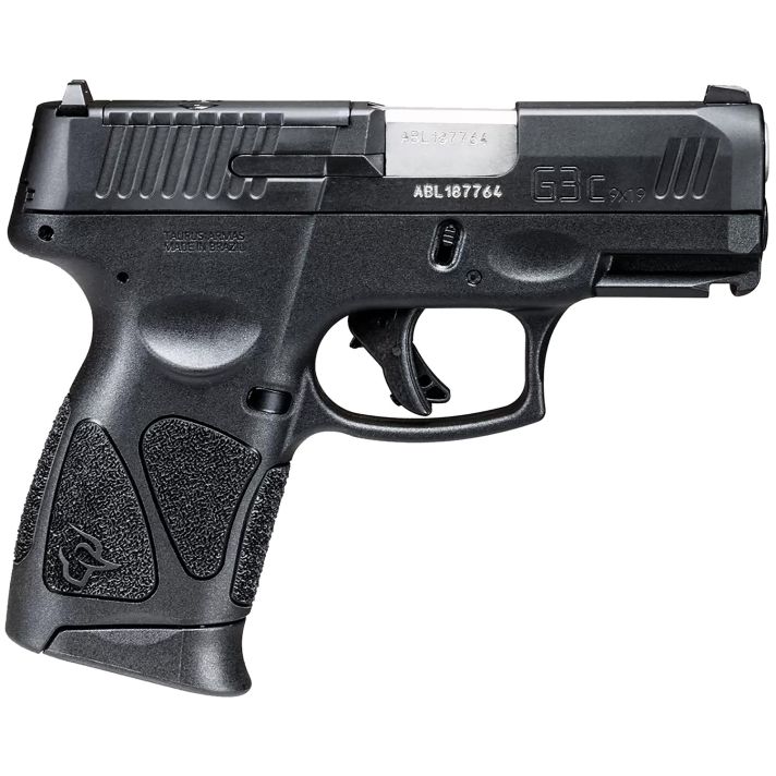 Taurus 1G3CP93110 G3C9mm Luger 10+1 3.26" Matte Stainless Steel Barrel, Matte Black Tenifer Optic Cut/Serrated Slide, Black Polymer Frame w/Picatinny Rail, Black Polymer Grips