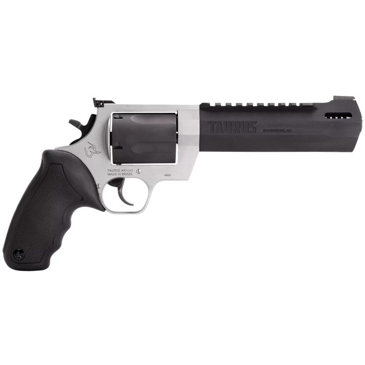 Taurus 2460065RH Raging Hunter460 S&W Mag 5rd 6.75" Matte Black Oxide Barrel & Cylinder Matte Stainless Steel Frame Black Rubberwith Integrated Cushion Insert Grip