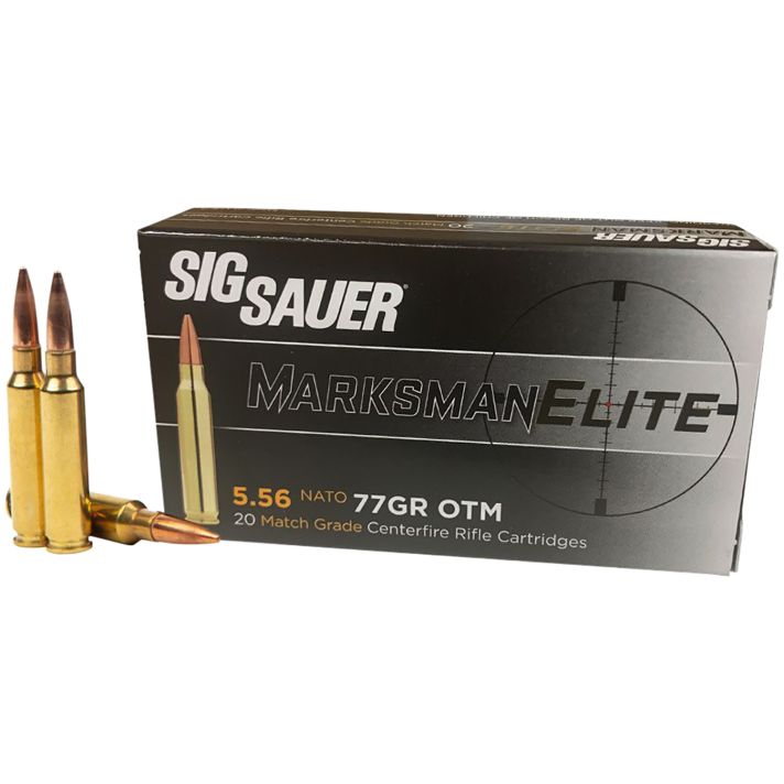 Sig Sauer E556M420 Marksman5.56x45mm NATO 77 gr Open Tip Match 20 Per Box/ 10 Case