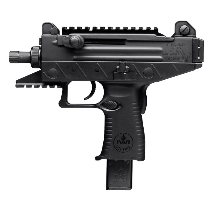 IWI US UPP9ST Uzi Pro9mm Luger Caliber with 4.50" Threaded Barrel, 25+1 Capacity, Black Metal Finish, Black Polymer Grip Right Hand
