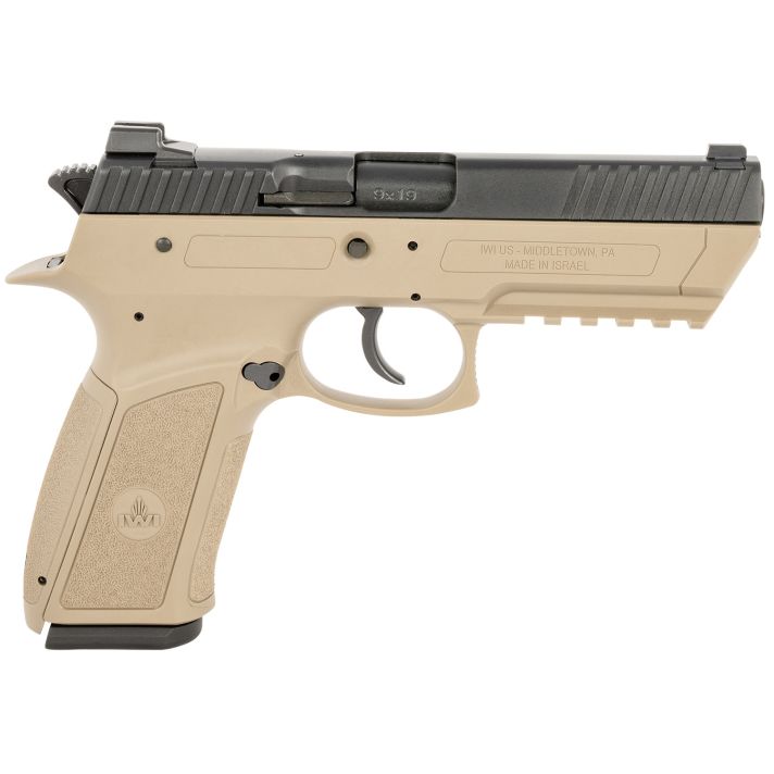 IWI US J941PL9FD-II Jericho 941 Enhanced 9mm Luger Caliber with 4.40" Barrel, 17+1 Capacity, Flat Dark Earth Finish Picatinny Rail Frame, Serrated Black Steel Slide & Polymer Grip