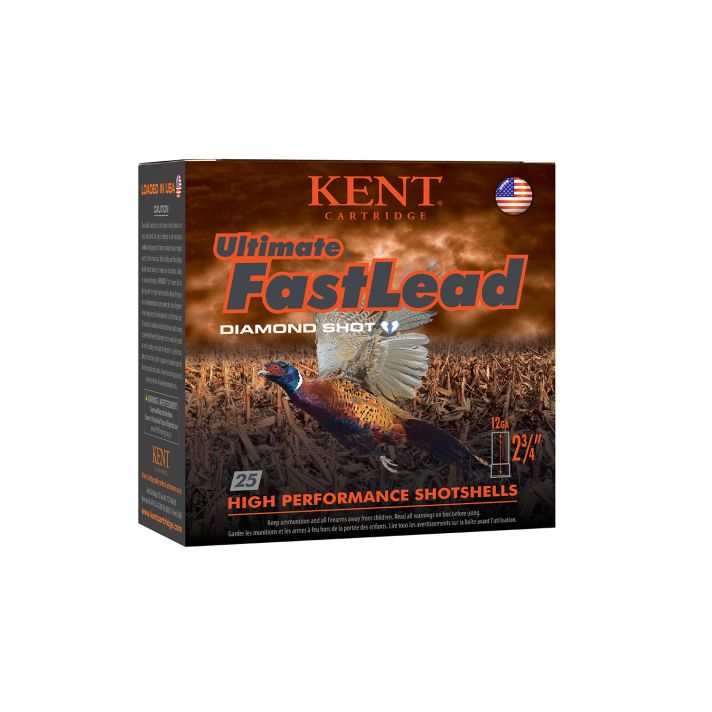 Kent Cartridge K122UFL424 Ultimate Fast Lead 12Gauge 2.75" 1 1/2oz 4Shot 25 Per Box/10 Case