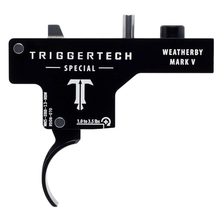 TriggerTech WM5SBB13NBW SpecialSingle-Stage Curved Trigger with 1-3.50 lbs Draw Weight & Black PVD Finish for Weatherby Mark V