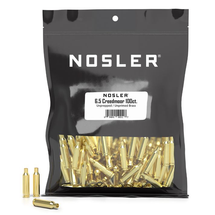 Nosler 10211 Premium Brass Unprimed Cases 6.5Creedmoor Rifle Brass 100/Box