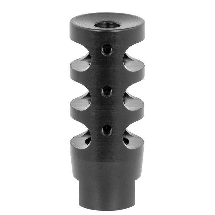 TacFire MZ10023BN Compact Compensator Black Nitride Steel with 5/8"-24 tpi Threads, 2.50" OAL & 1" Diameter for 308 Win AR-10