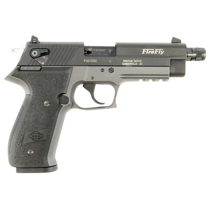 GSG GERG2210TFFS FireFly22 LR 10+1 4" Steel/Threaded Barrel, Black Serrated Slide, Smoke Zinc Alloy w/Accessory Rail Frame, Black Polymer Grip