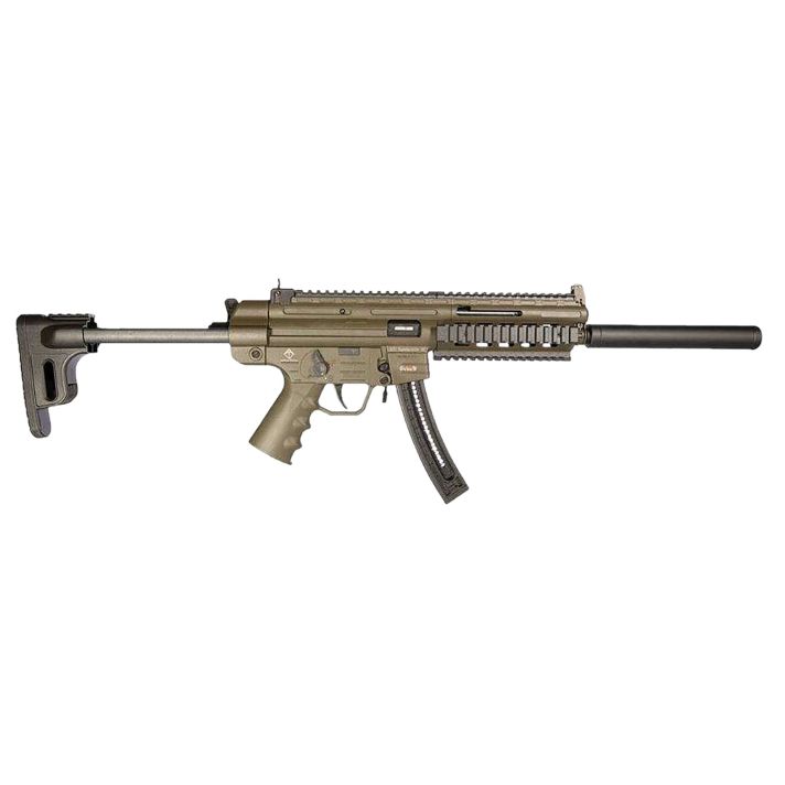 GSG GSGGERGGSG1610G GSG-16 Carbine Full Size 22 LR 10+1 16.25" Black 6-Groove Rifling Barrel Green Polymer Receiver Black Collapsible w/Storage Compartment Stock Right Hand
