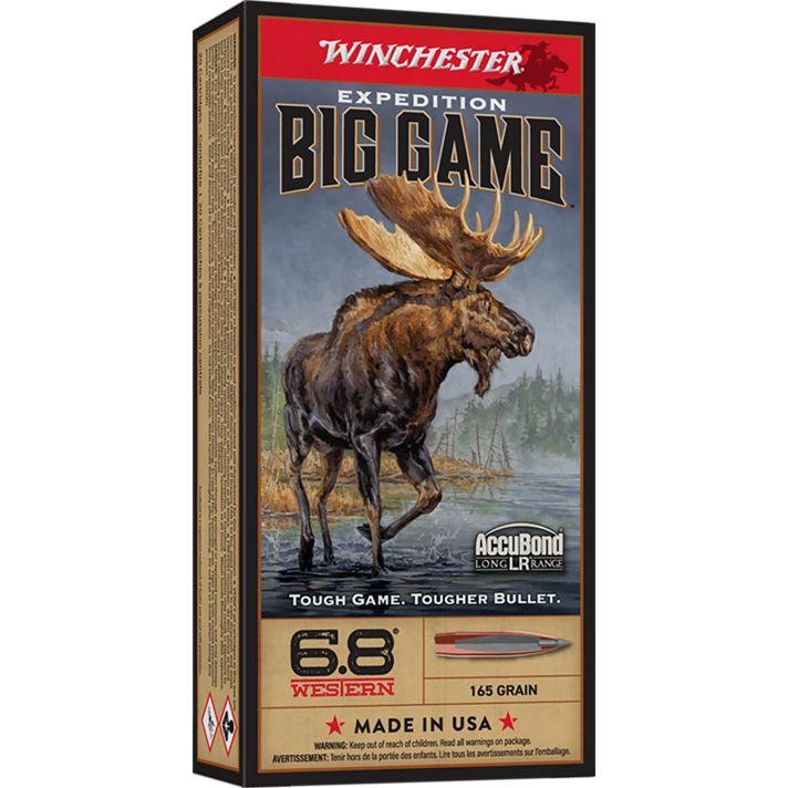 Winchester Ammo S68WLR Expedition Big Game Long Range 6.8Western 165gr Nosler AccuBond Long Range 20 Per Box/10 Case