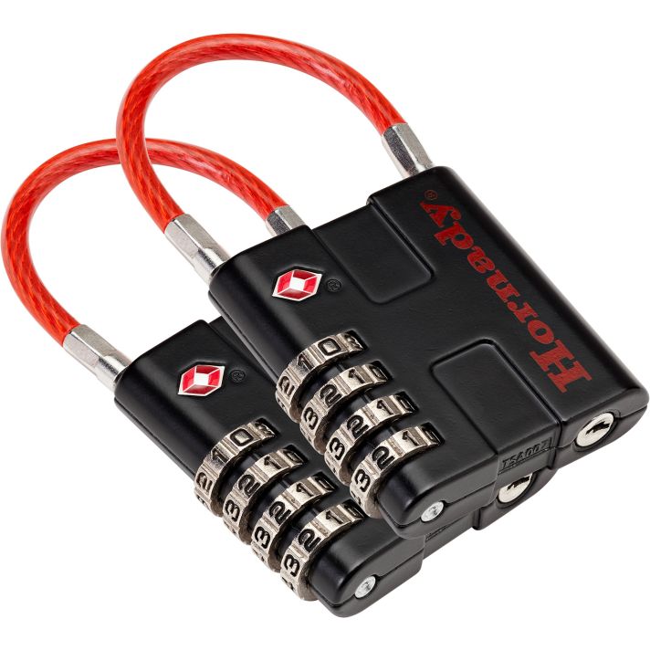 Hornady 96022 Rapid Safe TSA Lock Open With Combination Black Red 2 Pack