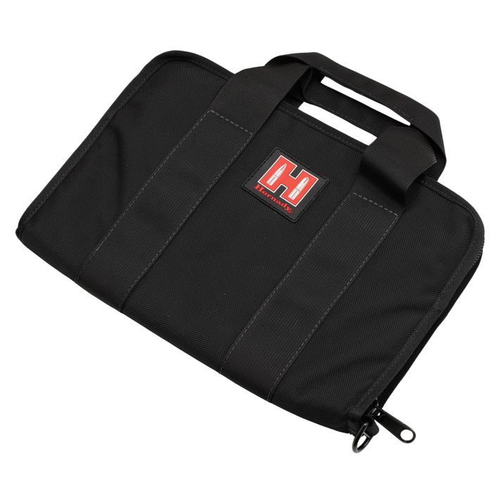 Hornady 99117 Pistol Case Soft Black/Red Holds 1 Handgun Cordura
