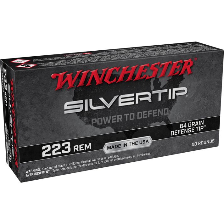 Winchester Ammo W223ST Silvertip223Rem 64gr Defense Tip 20 Per Box/10 Case