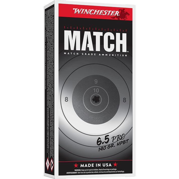 Winchester Ammo S65PM Match6.5PRC 140gr Sierra MatchKing BTHP 20 Per Box/10 Case
