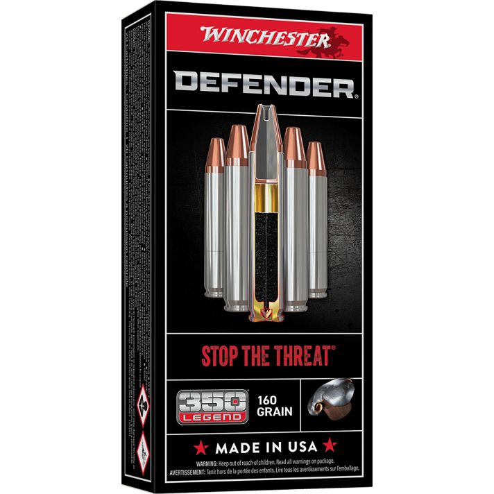 Winchester Ammo S350PDB Defender350Legend 160gr Bonded Protected Hollow Point 20 Per Box/10 Case