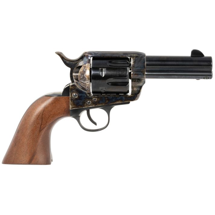 Traditions SAT73005 1873 Frontier 357 Mag 6rd 3.50" Blued Cylinder & Barrel Color Case Hardened Steel Frame Walnut Navy Size Grip