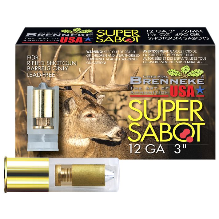 Brenneke SL123SUS SuperSabot12Gauge 3" 1 1/8oz Sabot Slug Shot 5 Per Box/50 Case