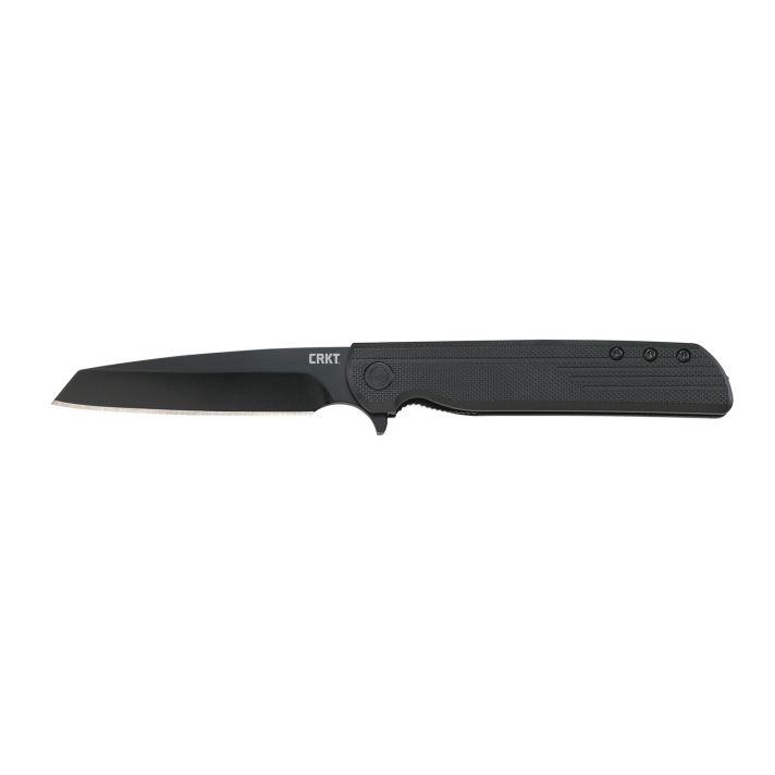 CRKT 3802K LCK + Blackout 3.24" Folding Tanto Plain Black Oxide 8Cr13MoV SS Blade/ Black GRN Handle Includes Pocket Clip