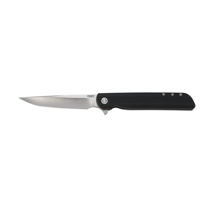 CRKT 3810 LCK +Large 3.62" Folding Drop Point Plain Satin 8Cr13MoV SS Blade/ Black GRN Handle Includes Pocket Clip