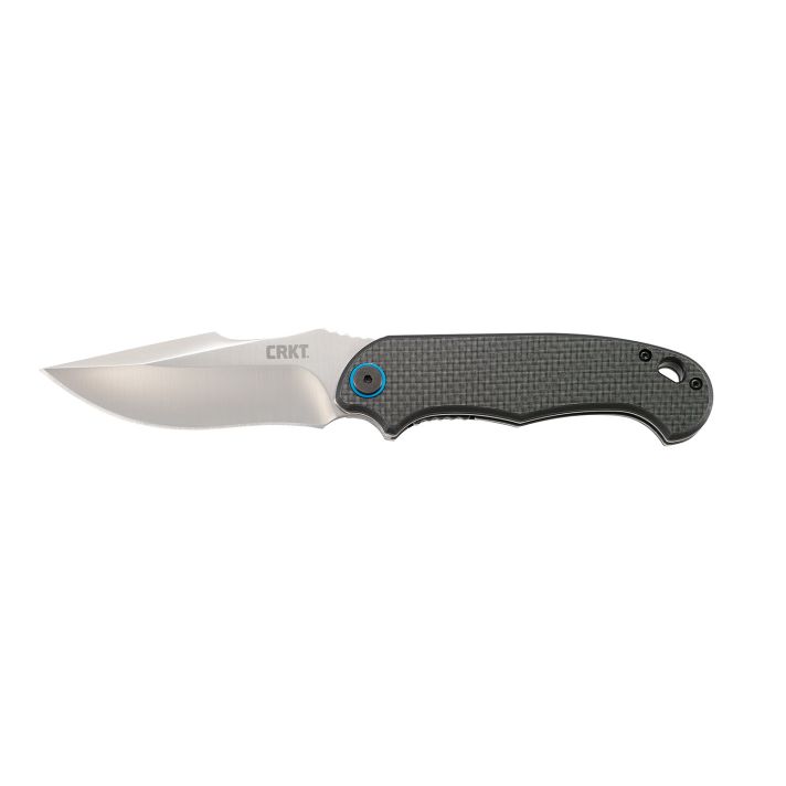 CRKT 7920 P.S.D.3.63" Folding Plain Satin 4116 Stainless Steel Blade/ Black Carbon Fiber/G10 Handle Includes Pocket Clip