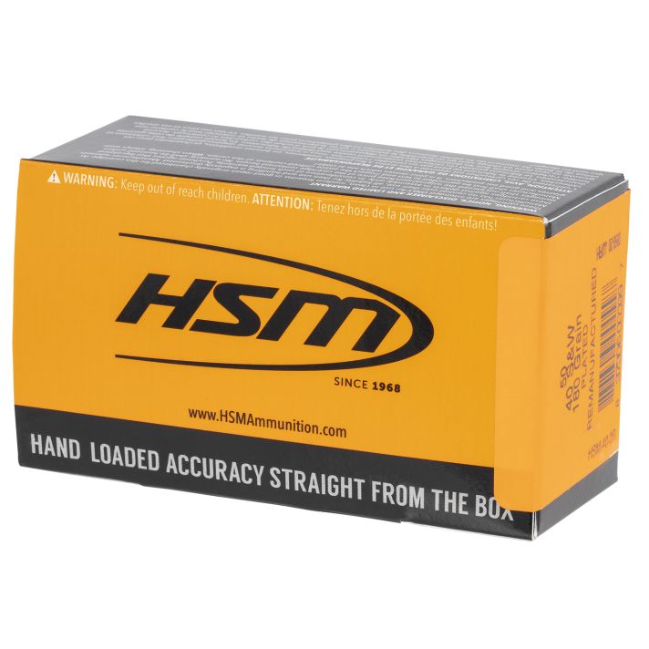 HSM 402R Training*Remanufactured 40 S&W 180 gr Round Nose Flat Point 50 Per Box/ 20 Case