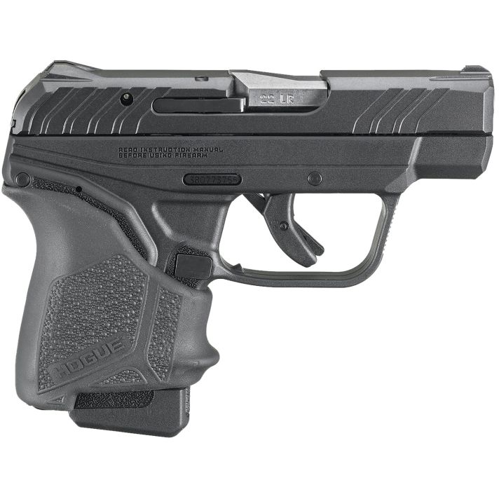 Ruger 13714 LCP II22 LR 10+1 2.75" Satin Stainless Steel Barrel, Black Oxide Serrated Slide, Black Polymer Frame, Black Hogue HandALL Rubber Grip, Lite Rack System, Right Hand