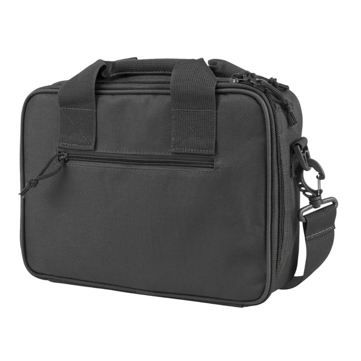 NcStar CPDX2971U VISM Double Pistol Range Bag w/Mag Pouches Heavy Duty Lockable Zippers For Compliance Padded Carry Handles Adjustable Shoulder Strap Urban Gray