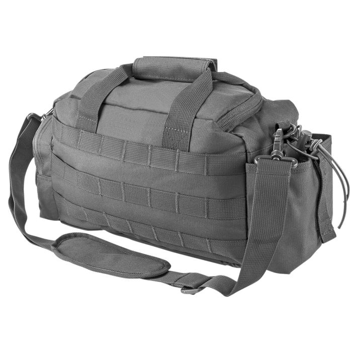 NcStar CVSRB2985U VISM Small Range Bag Side Pockets, PALs Webbing, Carry Handles/Adjustable Shoulder Strap, 12"L x 5"W x 7"H Interior Dimensions Urban Gray