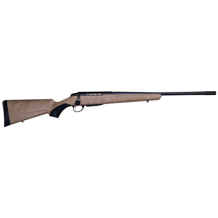 Tikka JRTXRT331R10 T3x Lite 300 Win Mag 3+1 24.30" Fluted/Threaded, Black Barrel/Rec, Black Webbed Tan Roughtech Synthetic Stock, Interchangeable Grip, Muzzle Brake