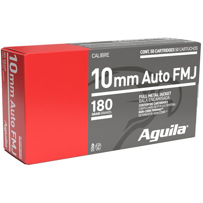 Aguila 1E102110 Target & Range Handgun 10mm Auto 180gr Full Metal Jacket 50 Per Box/20 Case