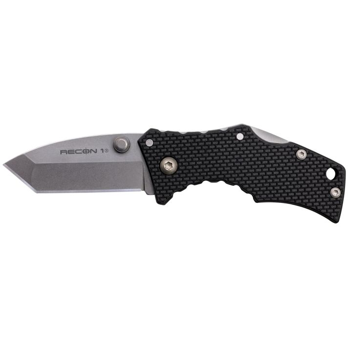 Cold Steel CS27DT Recon 1 Micro 2" Folding Tanto Plain Stonewashed 4034 SS Blade/ Black Griv-Ex Handle Includes Pocket Clip
