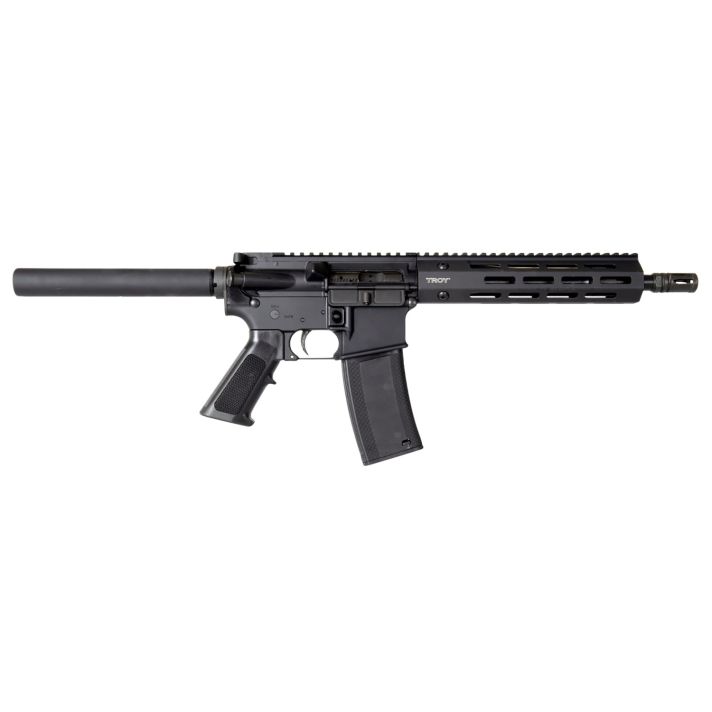 Troy Ind SPSTCA310BTB1 A3223 Rem Caliber with 10.50" Barrel, 30+1 Capacity, Black Metal Finish, Fixed Pistol Grip Stock & Black Polymer Grip Right Hand