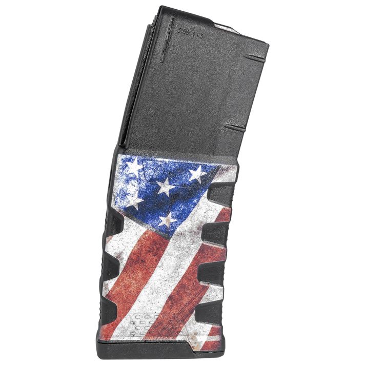 Mission First Tactical EXDPM556AFM1 Extreme Duty30rd 223 Rem/5.56x45mm Fits AR-15/M4 Black w/American Flag M1 Polymer
