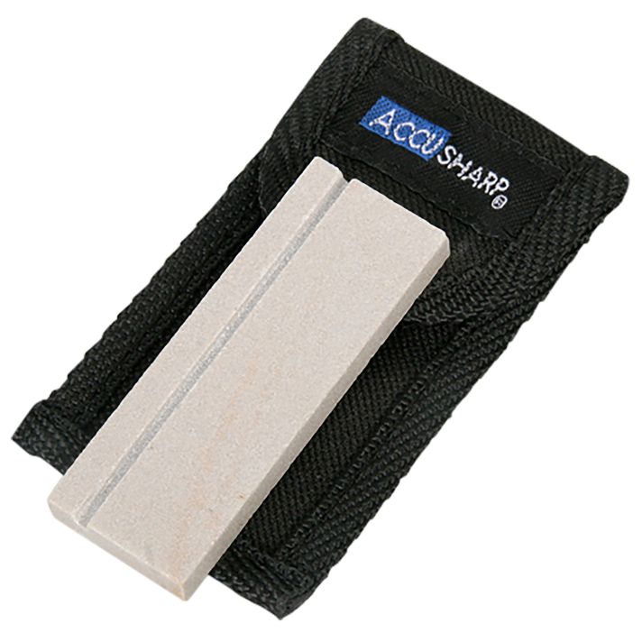 AccuSharp 024C Pocket StoneNatural Arkansas Stone Sharpener White Includes Belt Carry Pouch