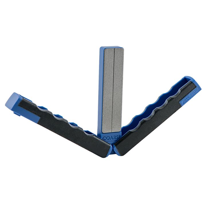 AccuSharp 051C Paddle Sharpener Folding Diamond Sharpener Black/Blue Overmolded Rubber Handle