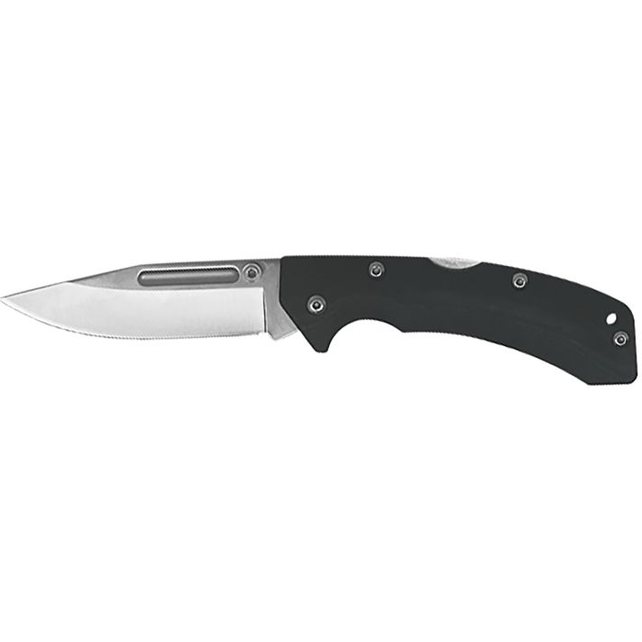 AccuSharp 711C Lockback3" Folding Clip Point Plain Stainless Steel Blade/Black FRN Handle Includes Allen Wrench