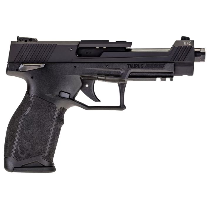 Taurus 1TX22C15110 TX22 Competition 22 LR 10+1 5.25" Threaded Bull Barrel, Overall Black Finish, Hard Coat Anodized Aluminum Optic Cut/Serrated Slide, Polymer Frame w/Picatinny Rail, Polymer Grips